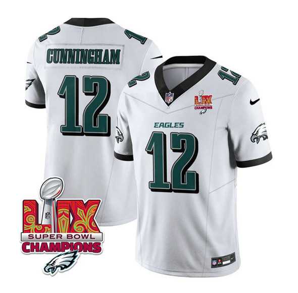 Men & Women & Youth Philadelphia Eagles #12 Randall Cunningham White 2025 Eagles Logo Super Bowl LIX Patch New F.U.S.E. Vapor Limited Stitched Jersey Dzhi,We sell and wholesale Men & Women & Youth Philadelphia Eagles #12 Randall Cunningham White 2025 Eagles Logo Super Bowl LIX Patch New F.U.S.E. Vapor Limited Stitched Jersey Dzhi on line form chian!